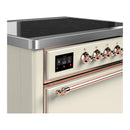 ILVE Majestic III 36-Inch Induction Range with 6 Induction Elements and Solid Door Electric Oven in Antique White with Copper Trim (UMIB36QNR3AWP)