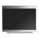 ILVE Majestic III 36-Inch Induction Range with 6 Induction Elements and Solid Door Electric Oven in Blue Grey with Chrome Trim (UMIB36QNR3BGC)