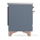 ILVE Majestic III 36-Inch Induction Range with 6 Induction Elements and Solid Door Electric Oven in Blue Grey with Copper Trim (UMIB36QNR3BGP)