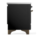 ILVE Majestic III 36-Inch Induction Range with 6 Induction Elements and Solid Door Electric Oven in Glossy Black with Burnished Trim (UMIB36QNR3BKB)