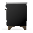 ILVE Majestic III 36-Inch Induction Range with 6 Induction Elements and Solid Door Electric Oven in Glossy Black with Burnished Trim (UMIB36QNR3BKB)