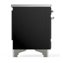 ILVE Majestic III 36-Inch Induction Range with 6 Induction Elements and Solid Door Electric Oven in Glossy Black with Chrome Trim (UMIB36QNR3BKC)