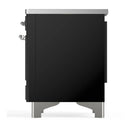 ILVE Majestic III 36-Inch Induction Range with 6 Induction Elements and Solid Door Electric Oven in Glossy Black with Chrome Trim (UMIB36QNR3BKC)