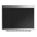 ILVE Majestic III 36-Inch Induction Range with 6 Induction Elements and Solid Door Electric Oven in Glossy Black with Chrome Trim (UMIB36QNR3BKC)