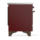 ILVE Majestic III 36-Inch Induction Range with 6 Induction Elements and Solid Door Electric Oven in Burgundy with Burnished Trim (UMIB36QNR3BUB)