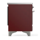 ILVE Majestic III 36-Inch Induction Range with 6 Induction Elements and Solid Door Electric Oven in Burgundy with Chrome Trim (UMIB36QNR3BUC)