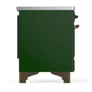 ILVE Majestic III 36-Inch Induction Range with 6 Induction Elements and Solid Door Electric Oven in Emerald Green with Burnished Trim (UMIB36QNR3EGB)