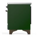 ILVE Majestic III 36-Inch Induction Range with 6 Induction Elements and Solid Door Electric Oven in Emerald Green with Burnished Trim (UMIB36QNR3EGB)