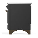 ILVE Majestic III 36-Inch Induction Range with 6 Induction Elements and Solid Door Electric Oven in Matte Graphite with Burnished Trim (UMIB36QNR3MGB)