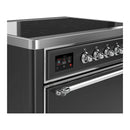 ILVE Majestic III 36-Inch Induction Range with 6 Induction Elements and Solid Door Electric Oven in Matte Graphite with Chrome Trim (UMIB36QNR3MGC)