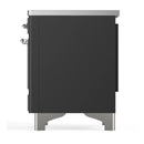 ILVE Majestic III 36-Inch Induction Range with 6 Induction Elements and Solid Door Electric Oven in Matte Graphite with Chrome Trim (UMIB36QNR3MGC)