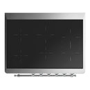 ILVE Majestic III 36-Inch Induction Range with 6 Induction Elements and Solid Door Electric Oven in Matte Graphite with Chrome Trim (UMIB36QNR3MGC)