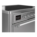 ILVE Majestic III 36-Inch Induction Range with 6 Induction Elements and Solid Door Electric Oven in Stainless Steel with Chrome Trim (UMIB36QNR3SSC)