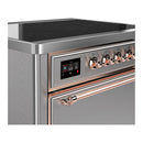 ILVE Majestic III 36-Inch Induction Range with 6 Induction Elements and Solid Door Electric Oven in Stainless Steel with Copper Trim (UMIB36QNR3SSP)