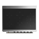 ILVE Majestic III 36-Inch Induction Range with 6 Induction Elements and Solid Door Electric Oven in White with Burnished Trim (UMIB36QNR3WHB)