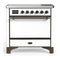 ILVE Majestic III 36-Inch Induction Range with 6 Induction Elements and Solid Door Electric Oven in White with Burnished Trim (UMIB36QNR3WHB)