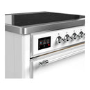 ILVE Majestic III 36-Inch Induction Range with 6 Induction Elements and Solid Door Electric Oven in White with Chrome Trim (UMIB36QNR3WHC)