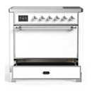 ILVE Majestic III 36-Inch Induction Range with 6 Induction Elements and Solid Door Electric Oven in White with Chrome Trim (UMIB36QNR3WHC)