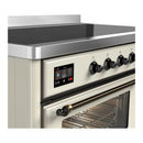ILVE Majestic III 48-Inch Induction Range with 6 Induction Elements and Triple Glass Door Electric Oven in Antique White with Burnished Trim (UMIB48NR3AWB)
