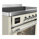 ILVE Majestic III 48-Inch Induction Range with 6 Induction Elements and Triple Glass Door Electric Oven in Antique White with Chrome Trim (UMIB48NR3AWC)