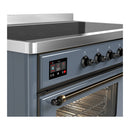 ILVE Majestic III 48-Inch Induction Range with 6 Induction Elements and Triple Glass Door Electric Oven in Blue Grey with Burnished Trim (UMIB48NR3BGB)