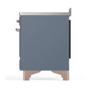 ILVE Majestic III 48-Inch Induction Range with 6 Induction Elements and Triple Glass Door Electric Oven in Blue Grey with Copper Trim (UMIB48NR3BGP)
