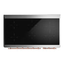 ILVE Majestic III 48-Inch Induction Range with 6 Induction Elements and Triple Glass Door Electric Oven in Blue Grey with Copper Trim (UMIB48NR3BGP)