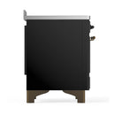 ILVE Majestic III 48-Inch Induction Range with 6 Induction Elements and Triple Glass Door Electric Oven in Glossy Black with Burnished Trim (UMIB48NR3BKB)