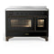 ILVE Majestic III 48-Inch Induction Range with 6 Induction Elements and Triple Glass Door Electric Oven in Glossy Black with Burnished Trim (UMIB48NR3BKB)