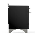 ILVE Majestic III 48-Inch Induction Range with 6 Induction Elements and Triple Glass Door Electric Oven in Glossy Black with Chrome Trim (UMIB48NR3BKC)