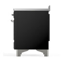ILVE Majestic III 48-Inch Induction Range with 6 Induction Elements and Triple Glass Door Electric Oven in Glossy Black with Chrome Trim (UMIB48NR3BKC)