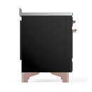 ILVE Majestic III 48-Inch Induction Range with 6 Induction Elements and Triple Glass Door Electric Oven in Glossy Black with Copper Trim (UMIB48NR3BKP)