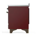 ILVE Majestic III 48-Inch Induction Range with 6 Induction Elements and Triple Glass Door Electric Oven in Burgundy with Burnished Trim (UMIB48NR3BUB)