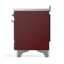 ILVE Majestic III 48-Inch Induction Range with 6 Induction Elements and Triple Glass Door Electric Oven in Burgundy with Chrome Trim (UMIB48NR3BUC)