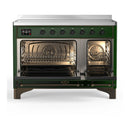 ILVE Majestic III 48-Inch Induction Range with 6 Induction Elements and Triple Glass Door Electric Oven in Emerald Green with Burnished Trim (UMIB48NR3EGB)
