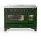 ILVE Majestic III 48-Inch Induction Range with 6 Induction Elements and Triple Glass Door Electric Oven in Emerald Green with Burnished Trim (UMIB48NR3EGB)