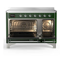 ILVE Majestic III 48-Inch Induction Range with 6 Induction Elements and Triple Glass Door Electric Oven in Emerald Green with Chrome Trim (UMIB48NR3EGC)