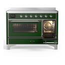 ILVE Majestic III 48-Inch Induction Range with 6 Induction Elements and Triple Glass Door Electric Oven in Emerald Green with Chrome Trim (UMIB48NR3EGC)