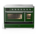 ILVE Majestic III 48-Inch Induction Range with 6 Induction Elements and Triple Glass Door Electric Oven in Emerald Green with Chrome Trim (UMIB48NR3EGC)