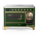 ILVE Majestic III 48-Inch Induction Range with 6 Induction Elements and Triple Glass Door Electric Oven in Emerald Green with Brass Trim (UMIB48NR3EGG)