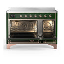 ILVE Majestic III 48-Inch Induction Range with 6 Induction Elements and Triple Glass Door Electric Oven in Emerald Green with Copper Trim (UMIB48NR3EGP)