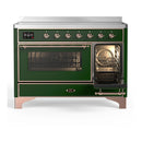 ILVE Majestic III 48-Inch Induction Range with 6 Induction Elements and Triple Glass Door Electric Oven in Emerald Green with Copper Trim (UMIB48NR3EGP)