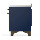 ILVE Majestic III 48-Inch Induction Range with 6 Induction Elements and Triple Glass Door Electric Oven in Mightnight Blue with Burnished Trim (UMIB48NR3MBB)