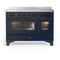 ILVE Majestic III 48-Inch Induction Range with 6 Induction Elements and Triple Glass Door Electric Oven in Mightnight Blue with Burnished Trim (UMIB48NR3MBB)