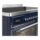ILVE Majestic III 48-Inch Induction Range with 6 Induction Elements and Triple Glass Door Electric Oven in Mightnight Blue with Chrome Trim (UMIB48NR3MBC)