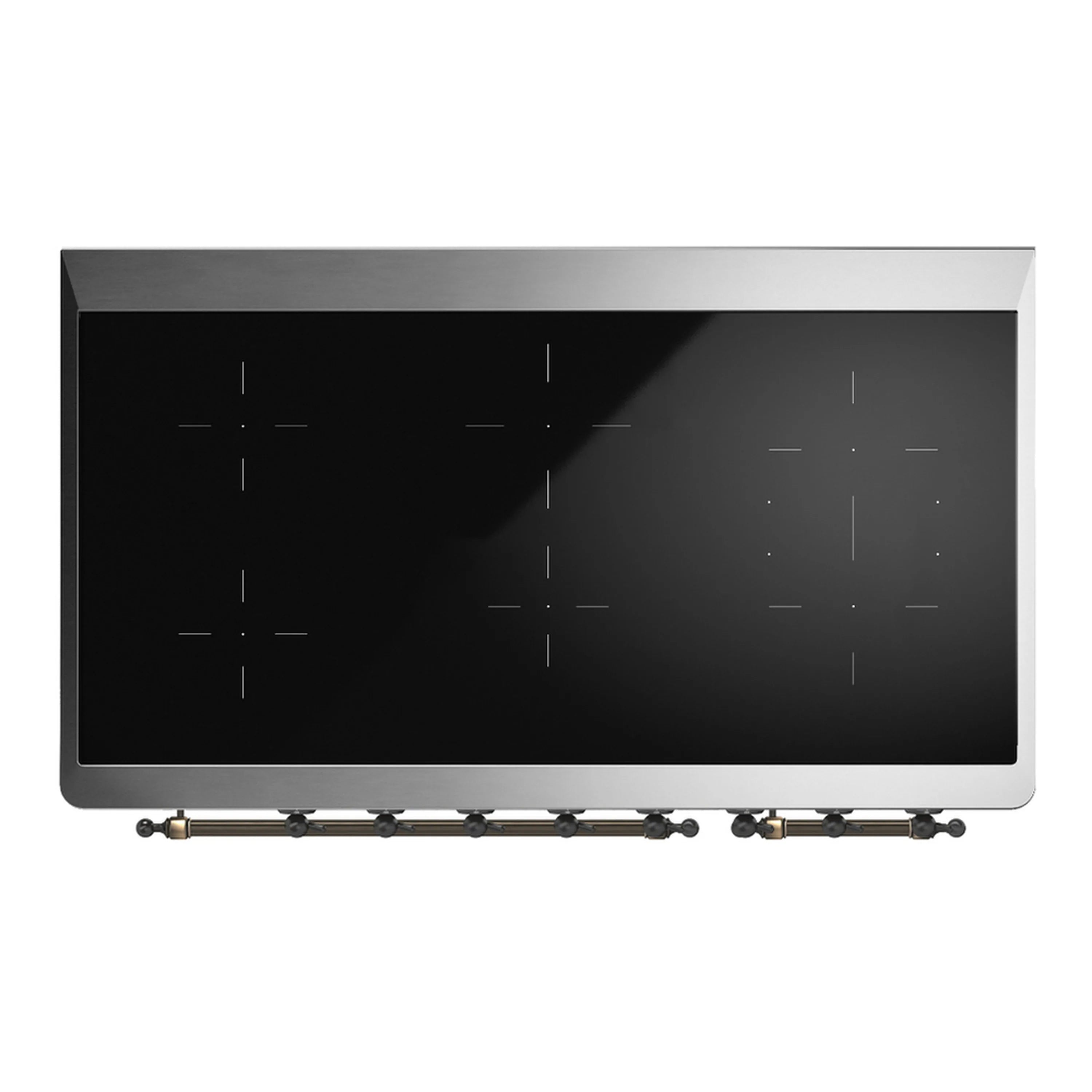 Matte graphite induction cooktop with dark glass panel and control area