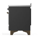 ILVE Majestic III 48-Inch Induction Range with 6 Induction Elements and Triple Glass Door Electric Oven in Matte Graphite with Burnished Trim (UMIB48NR3MGB)