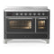 ILVE Majestic III 48-Inch Induction Range with 6 Induction Elements and Triple Glass Door Electric Oven in Matte Graphite with Chrome Trim (UMIB48NR3MGC)