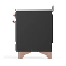 ILVE Majestic III 48-Inch Induction Range with 6 Induction Elements and Triple Glass Door Electric Oven in Matte Graphite with Copper Trim (UMIB48NR3MGP)