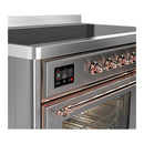 ILVE Majestic III 48-Inch Induction Range with 6 Induction Elements and Triple Glass Door Electric Oven in Stainless Steel with Copper Trim (UMIB48NR3SSP)